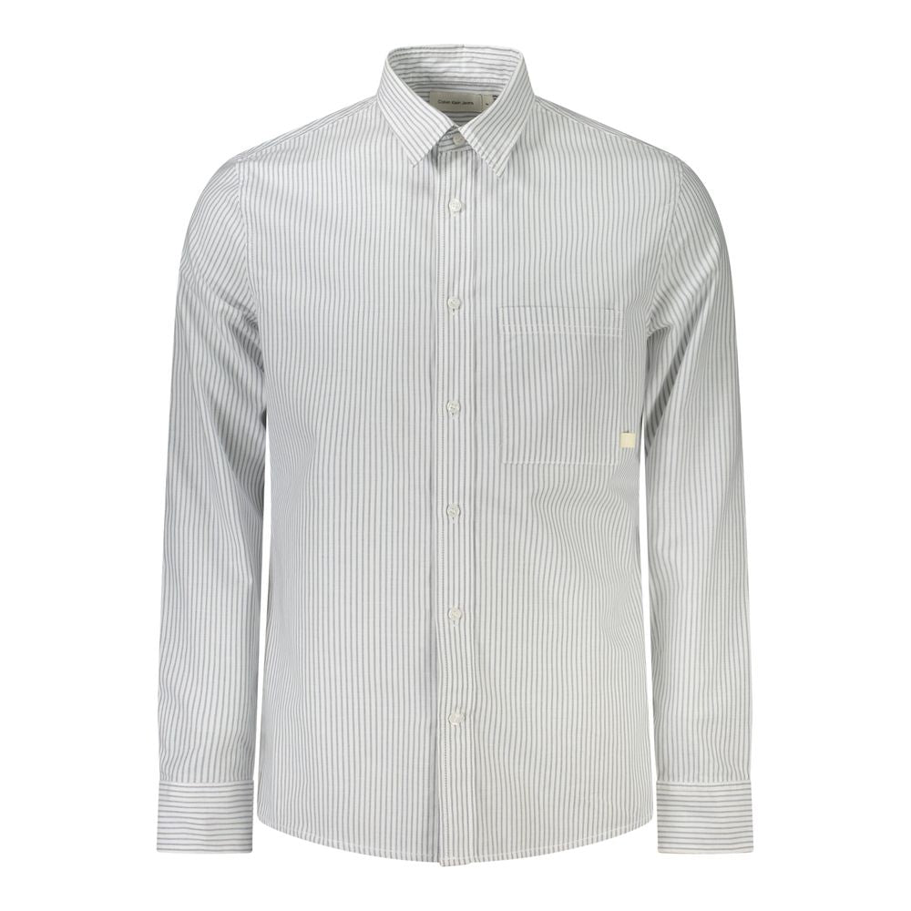 White Cotton Men Shirt Calvin Klein