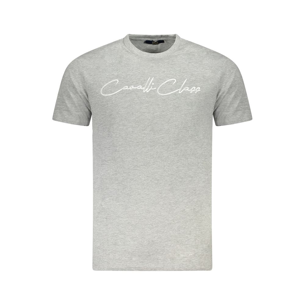 Gray Cotton Men T-Shirt Cavalli Class