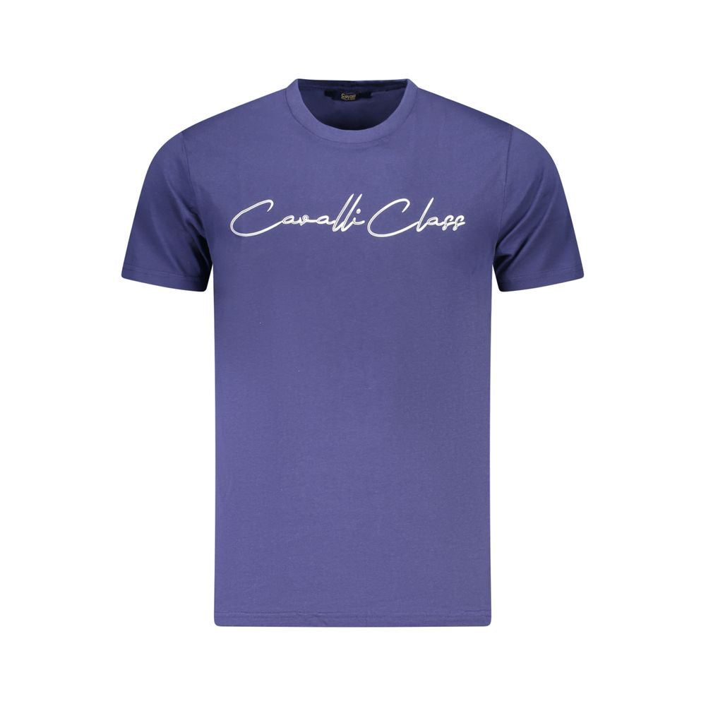 Blue Cotton Men T-Shirt Cavalli Class