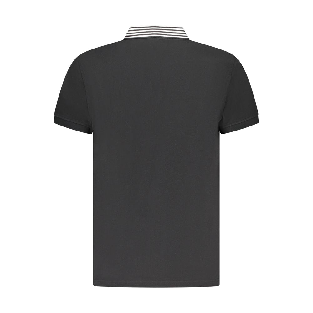 Black Cotton Men Polo Shirt Cavalli Class