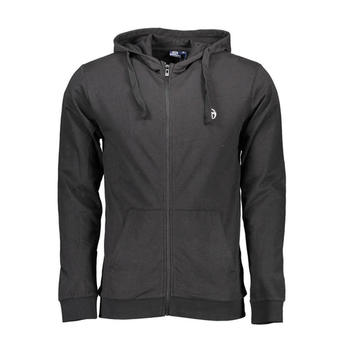 Black Cotton Men Hooded Sweater Sergio Tacchini