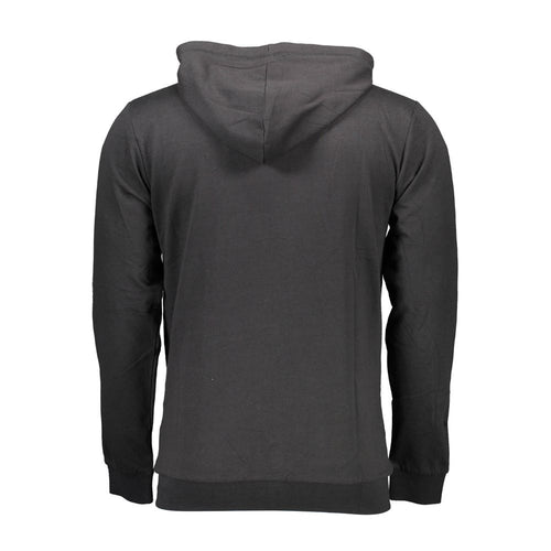 Black Cotton Men Hooded Sweater Sergio Tacchini
