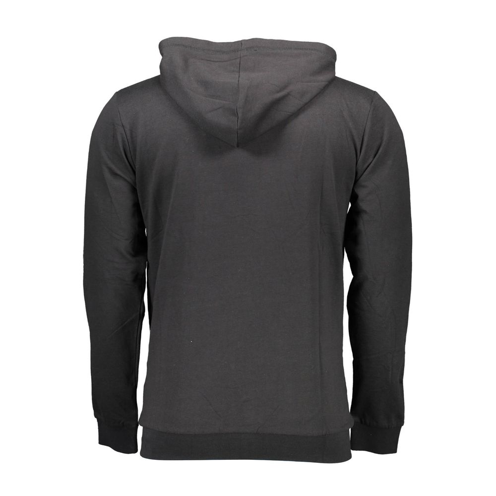 Black Cotton Men Hooded Sweater Sergio Tacchini