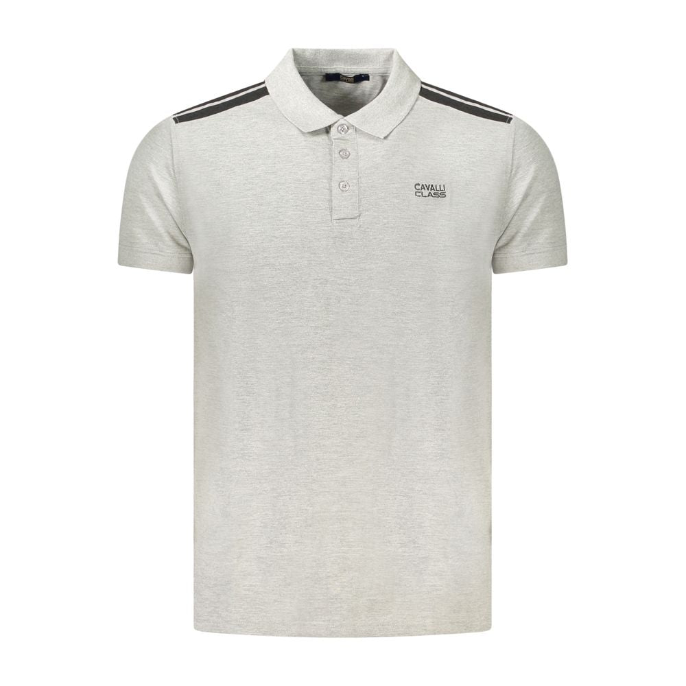 Gray Cotton Polo Shirt Cavalli Class