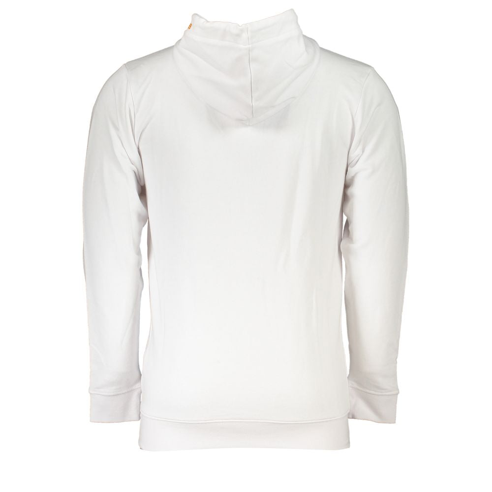 White Cotton Men Sweatshirt with Hood Cavalli Class