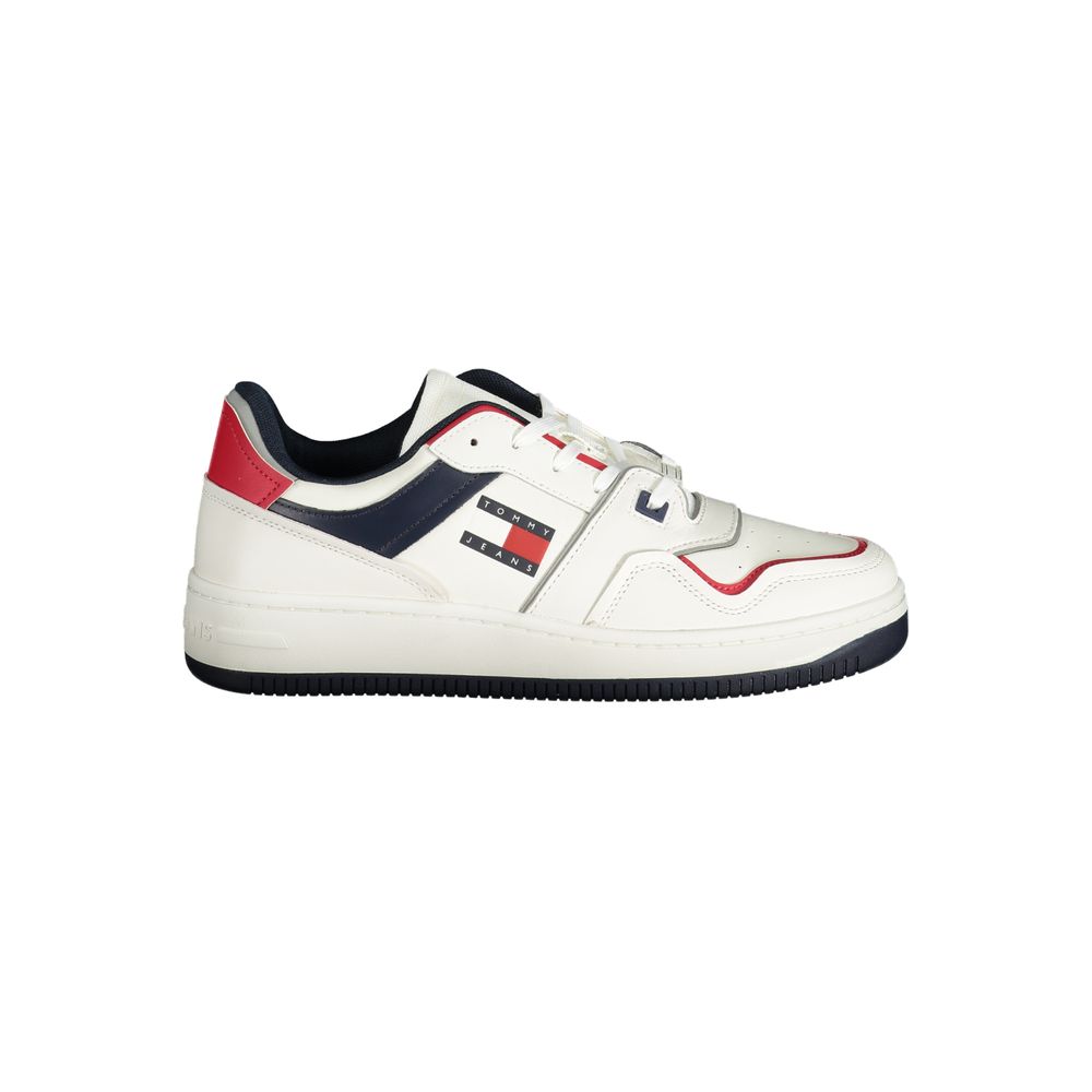 White Leather Men Sneaker Tommy Hilfiger