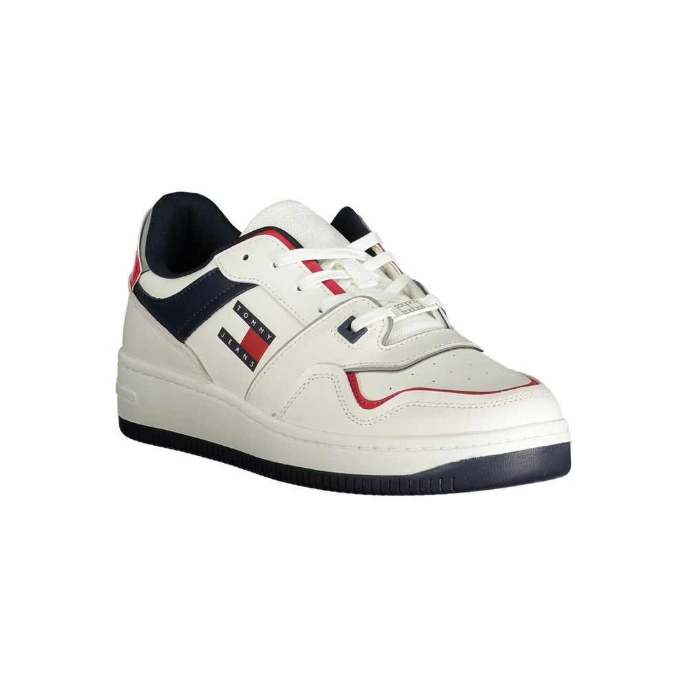 White Leather Men Sneaker Tommy Hilfiger