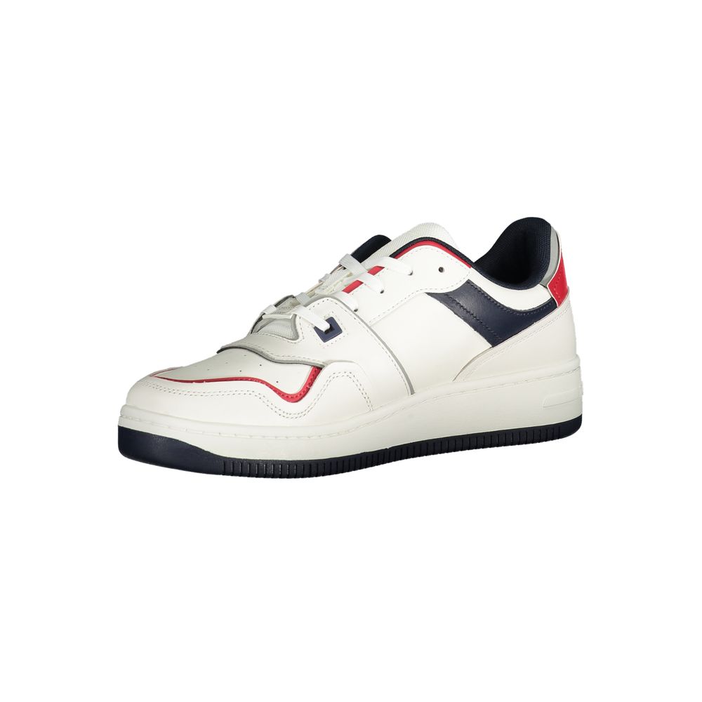 White Leather Men Sneaker Tommy Hilfiger