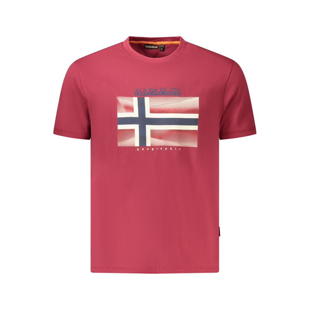 Red Cotton Men T-Shirt Napapijri