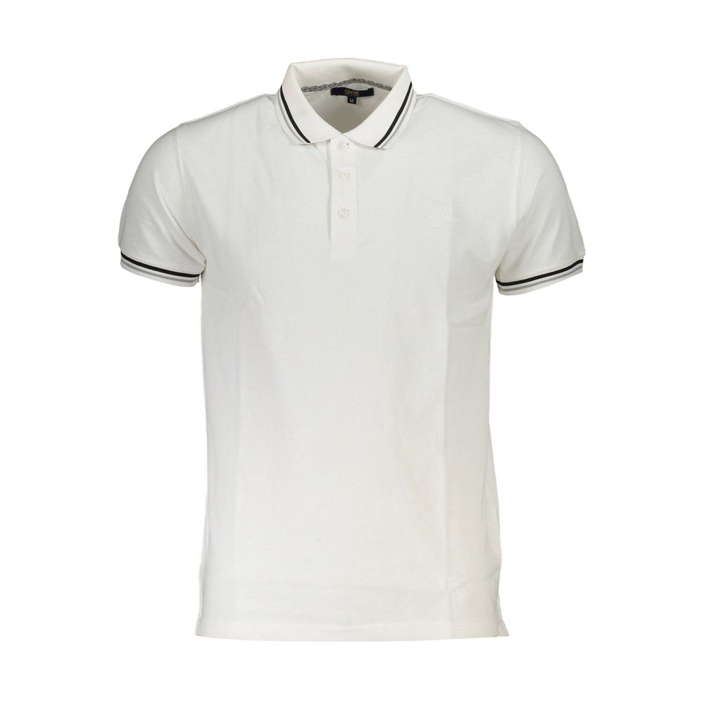 White Cotton Men Polo Shirt Cavalli Class