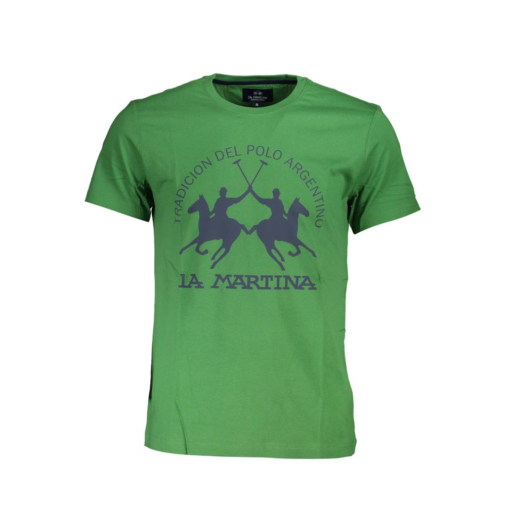 Green Cotton Men T-Shirt La Martina