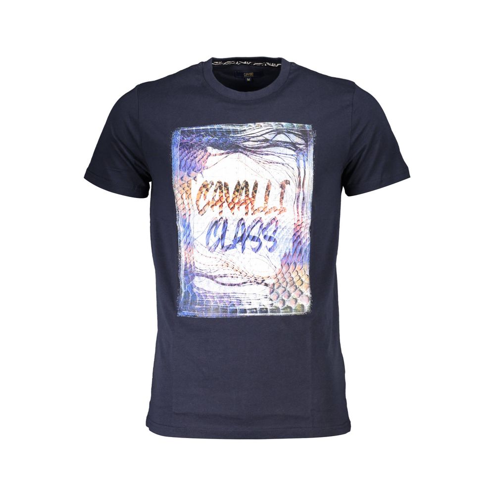 Blue Cotton Men T-Shirt Cavalli Class