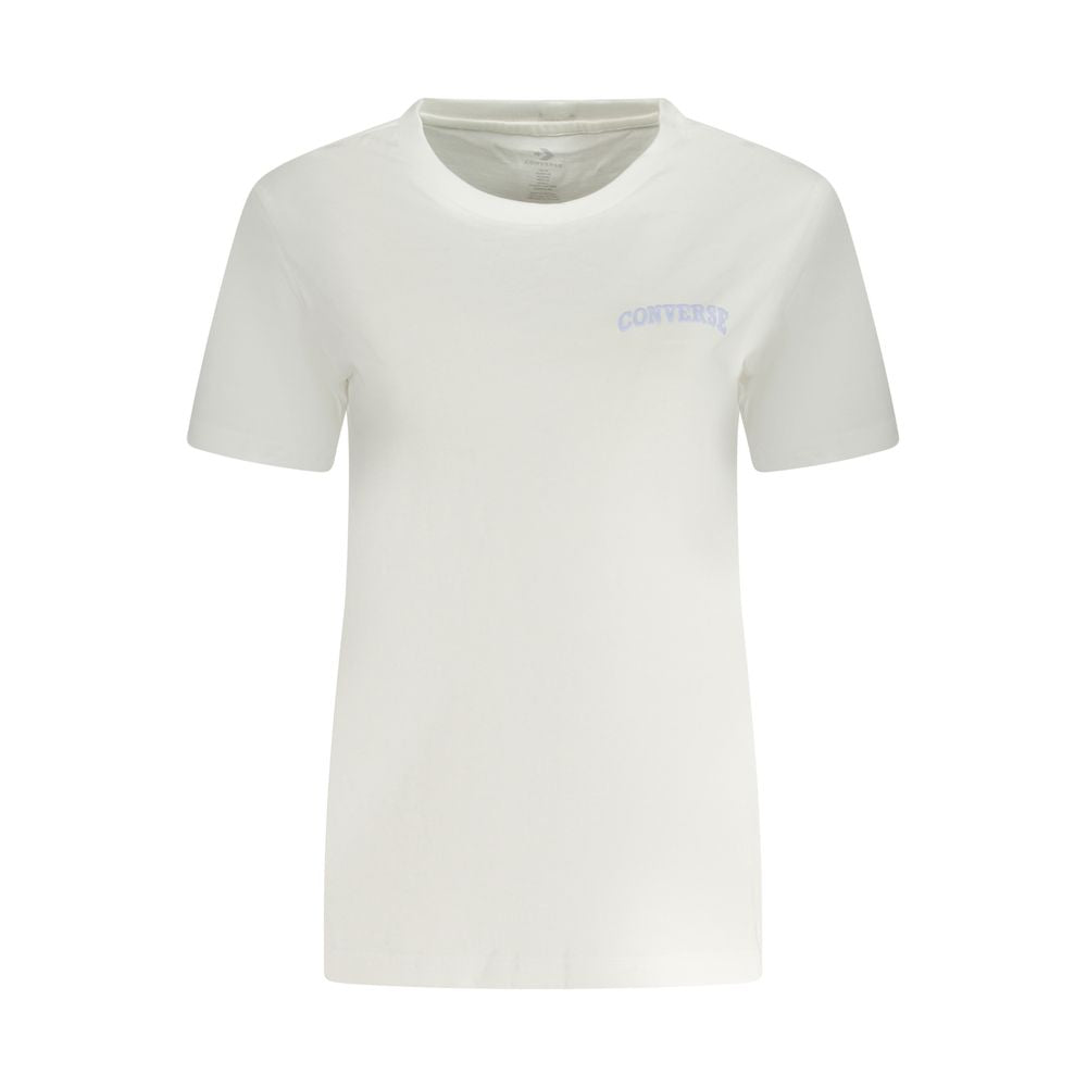 White Cotton Women T-Shirt Converse