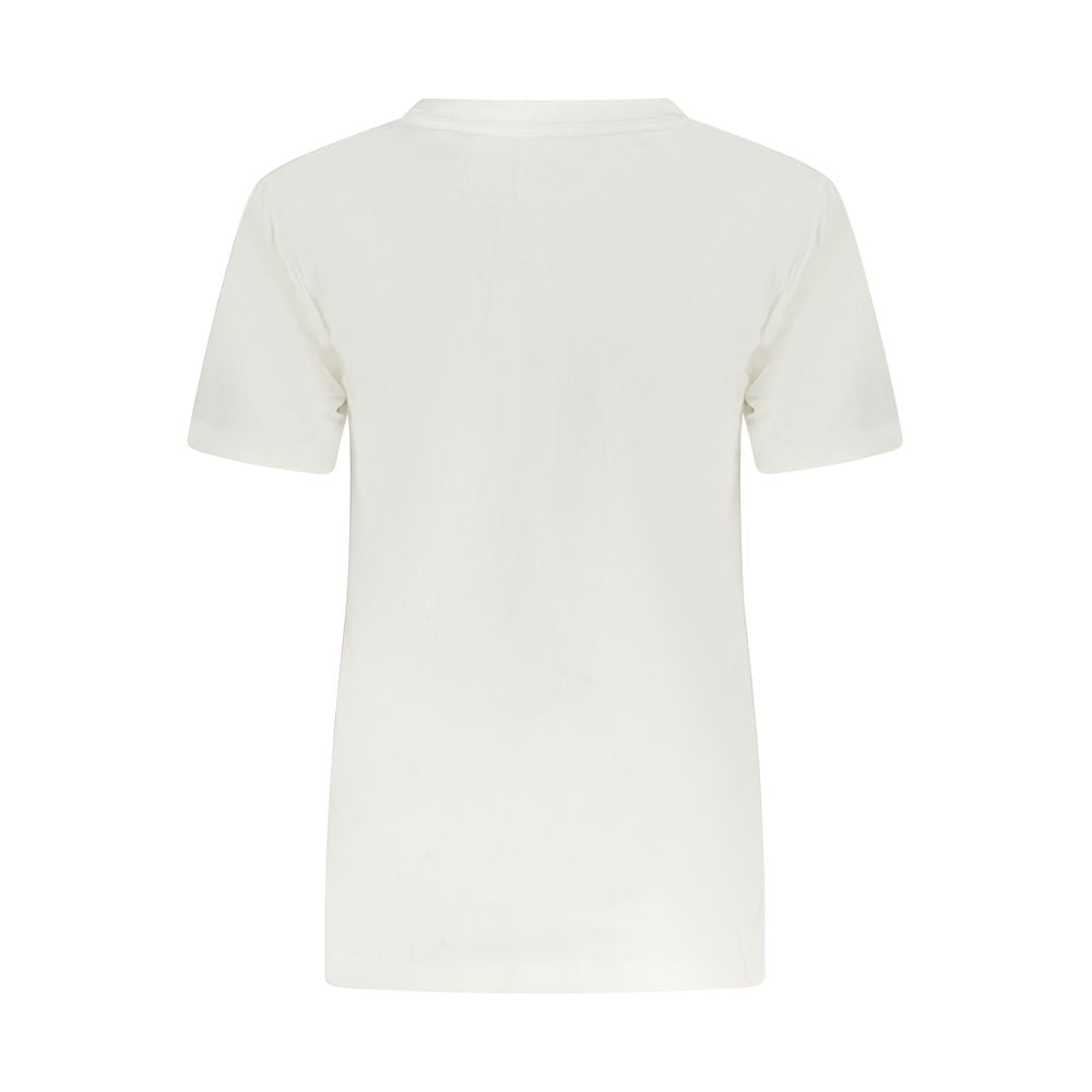 White Cotton Women T-Shirt Converse