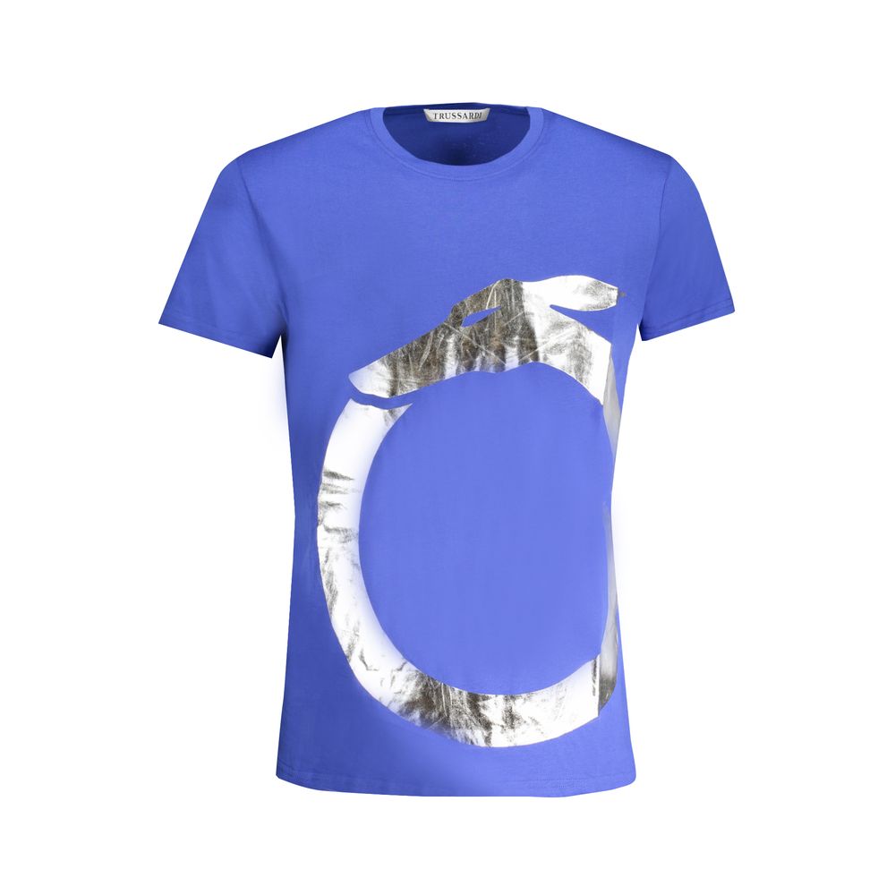 Blue Cotton T-Shirt Trussardi