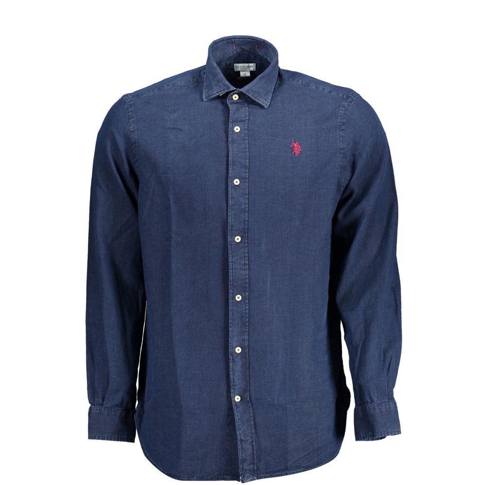 Blue Cotton Men Shirt U.S. POLO ASSN.
