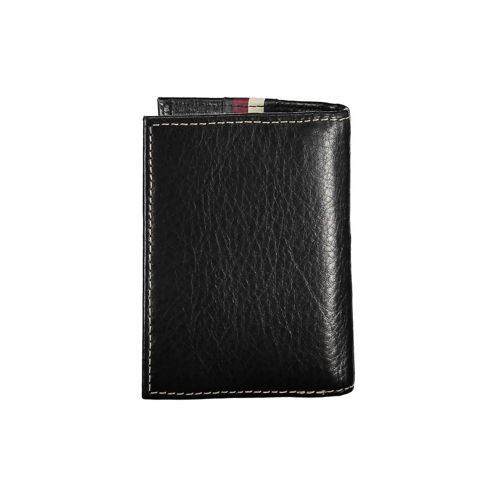Black Leather Men Cardholder Tommy Hilfiger