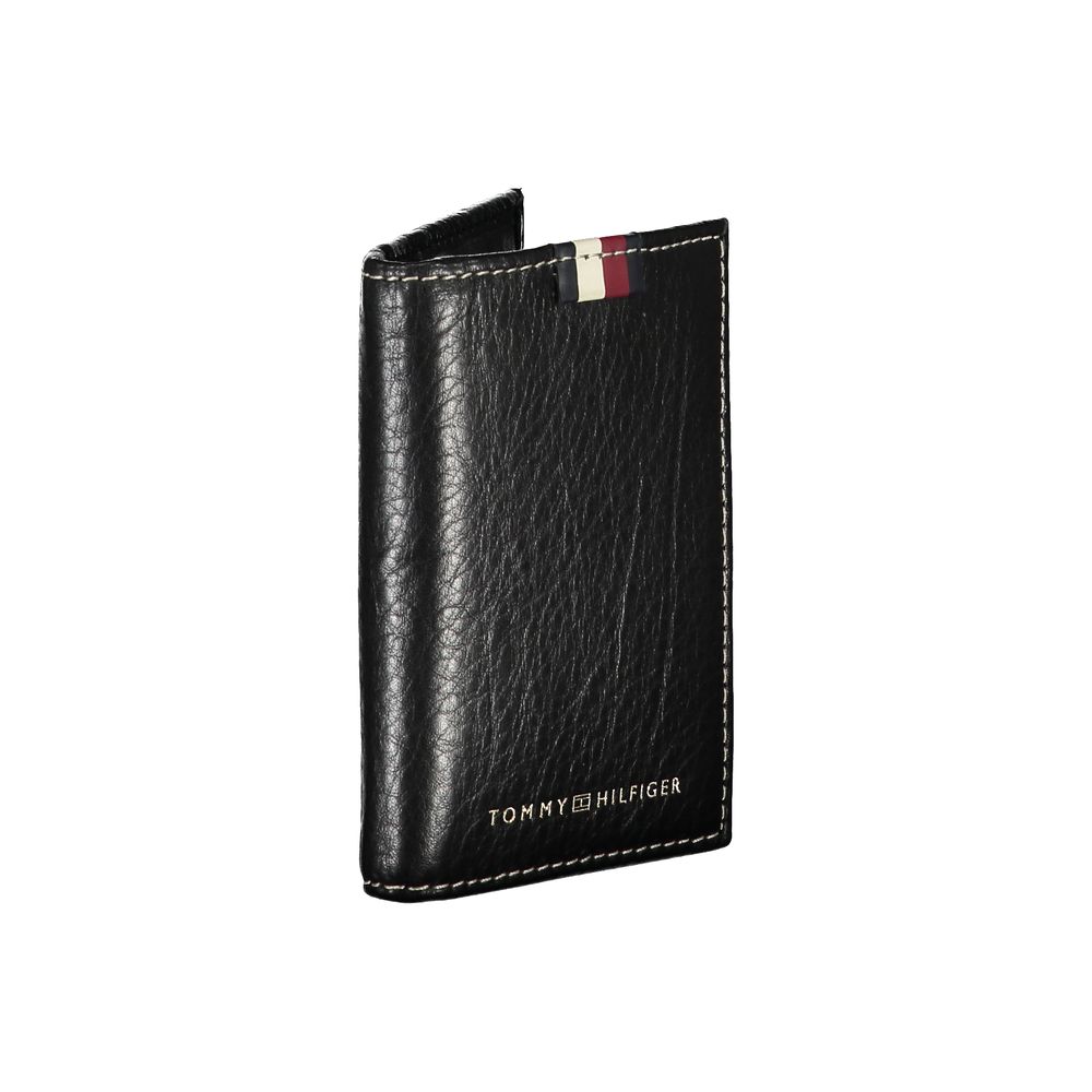 Black Leather Men Cardholder Tommy Hilfiger