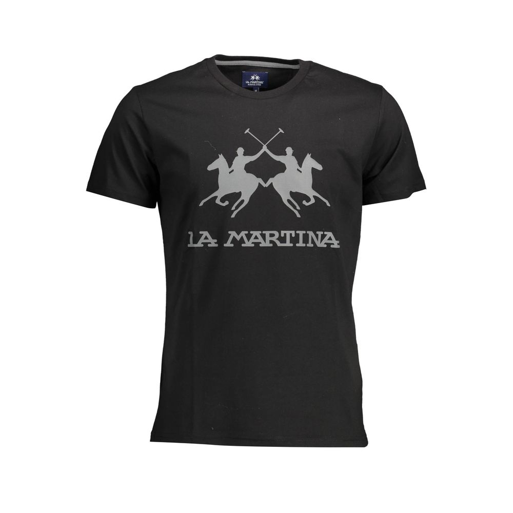Elegant Crew Neck Tee with Iconic Print La Martina