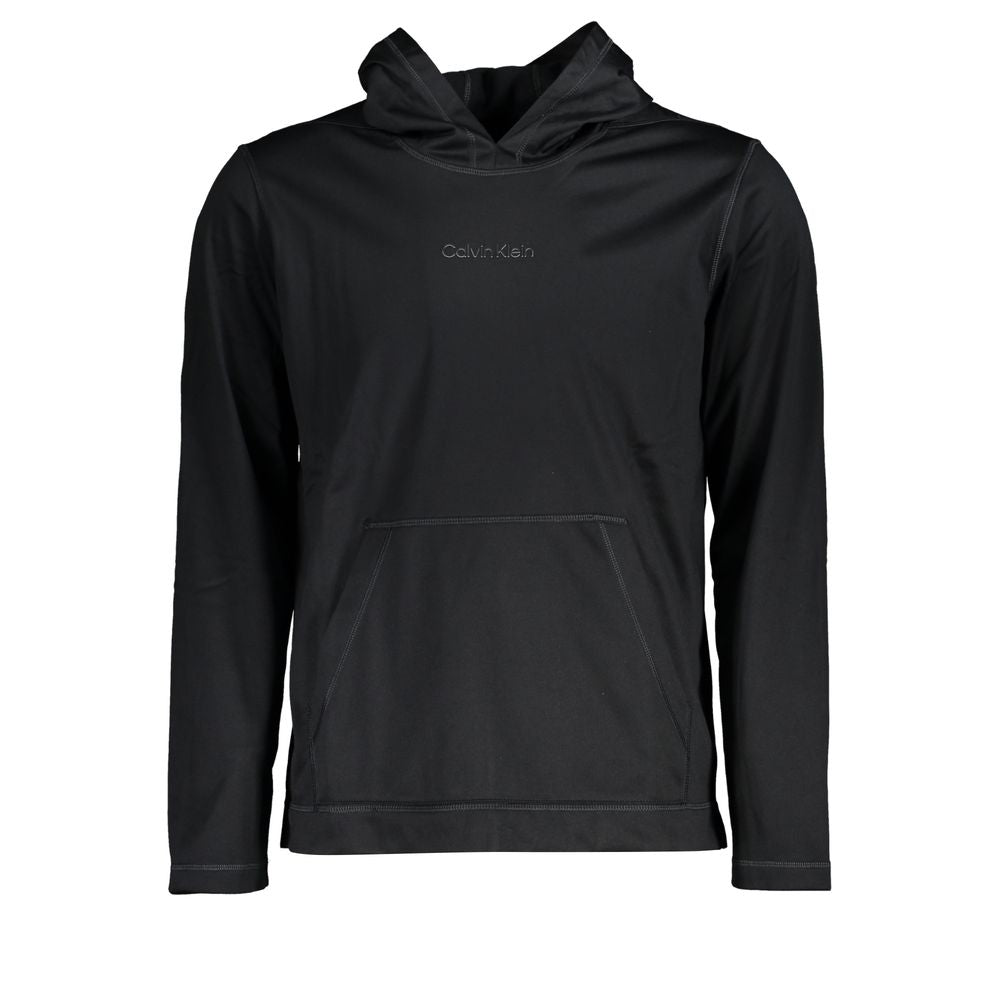 Black Polyester Men's Hooded Sweater Calvin Klein