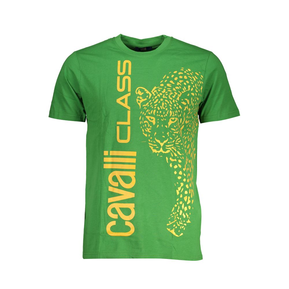 Green Cotton T-Shirt Cavalli Class