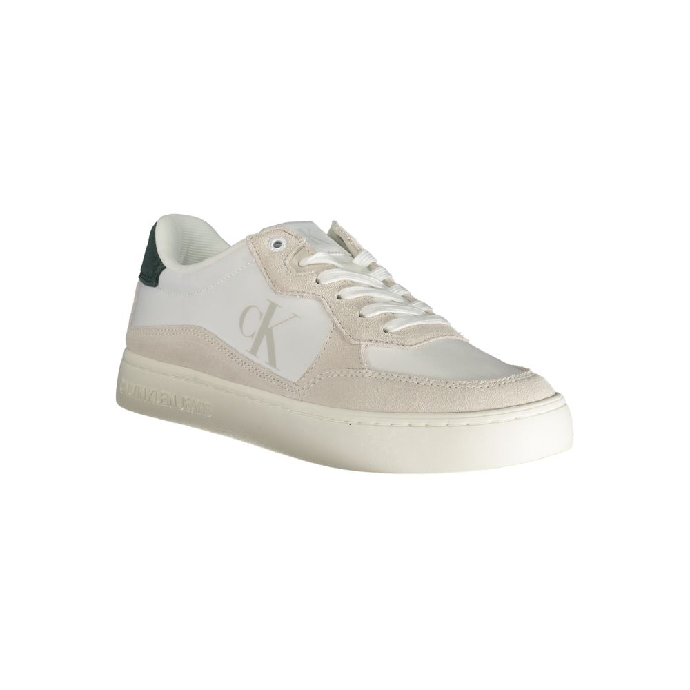 White Leather Men Sneaker Calvin Klein