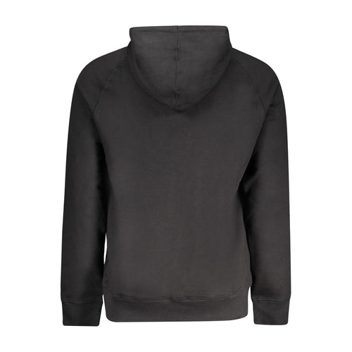 Black Cotton Men Sweater with Central Pockets and Zip Timberland