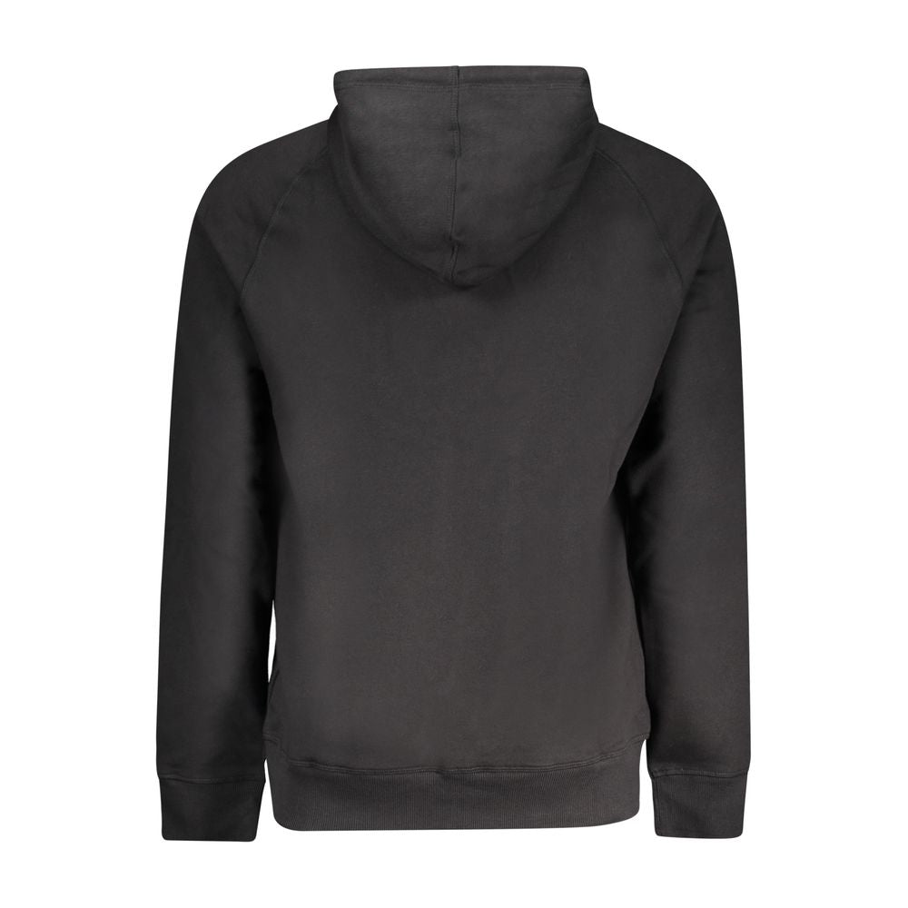 Black Cotton Men Sweater with Central Pockets and Zip Timberland