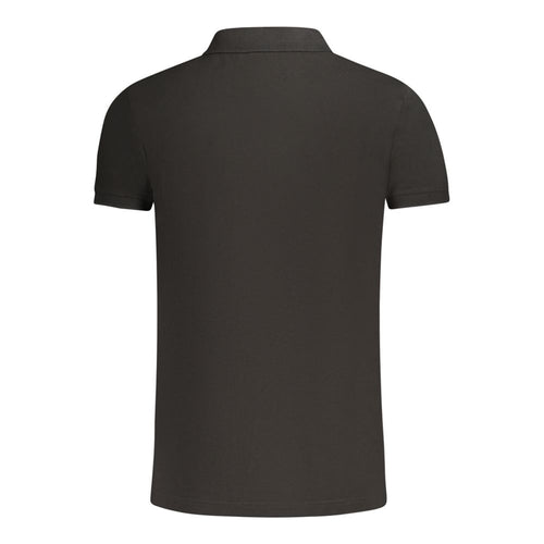 Black Cotton Men Polo Shirt Fila