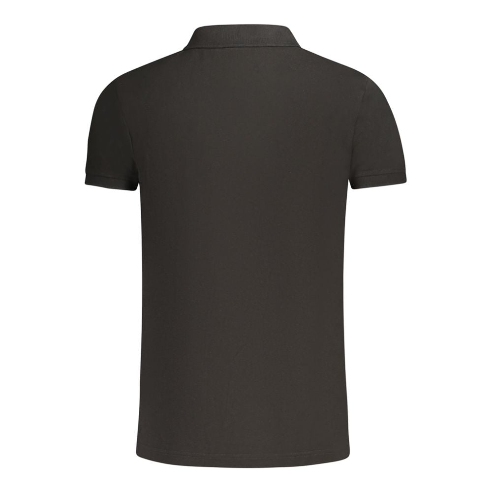 Black Cotton Men Polo Shirt Fila