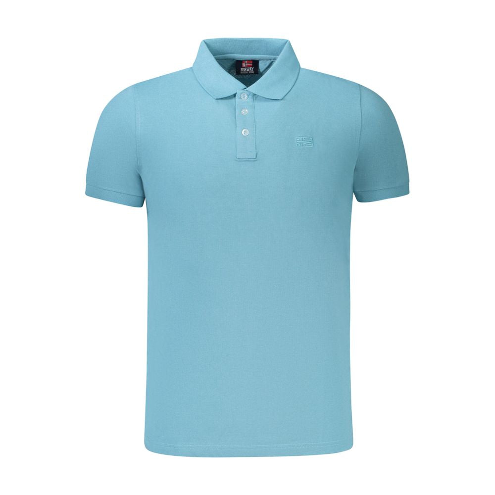 Light Blue Cotton Men Polo Shirt Norway 1963