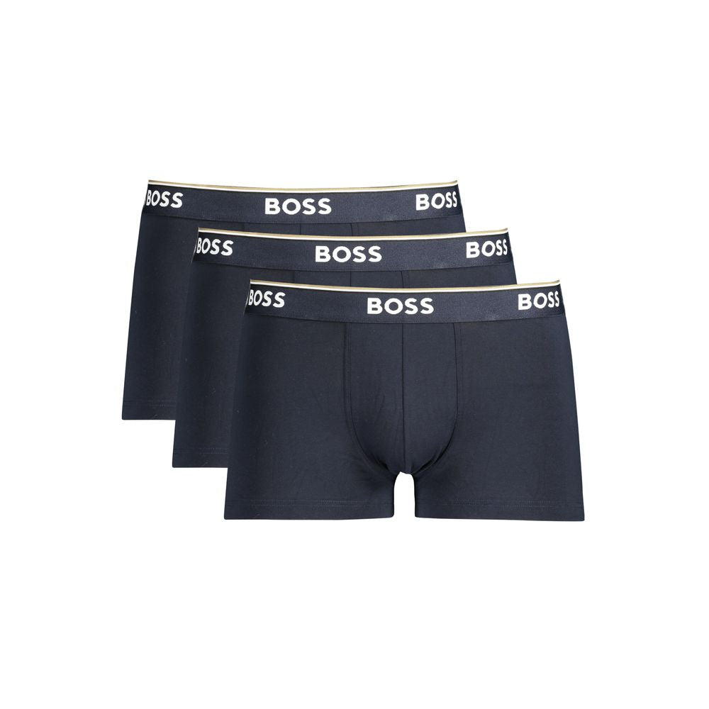 Blue Cotton Men Boxer Underwear Hugo Boss