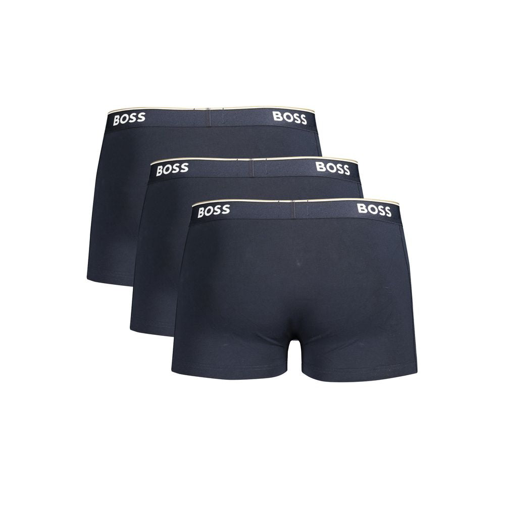 Blue Cotton Men Boxer Underwear Hugo Boss