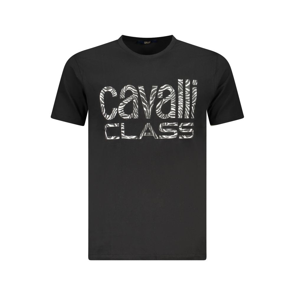 Black Cotton Men T-Shirt Cavalli Class