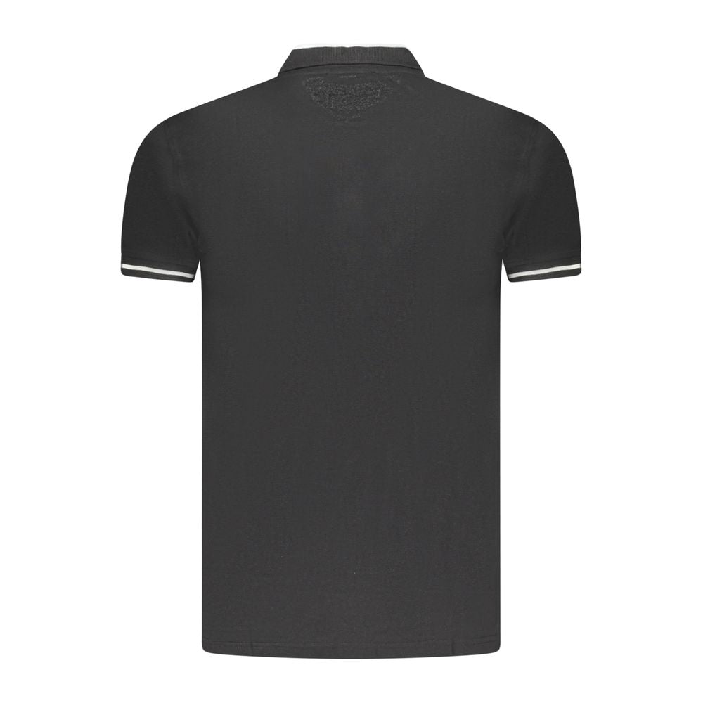 Black Cotton Men Polo Shirt Cavalli Class