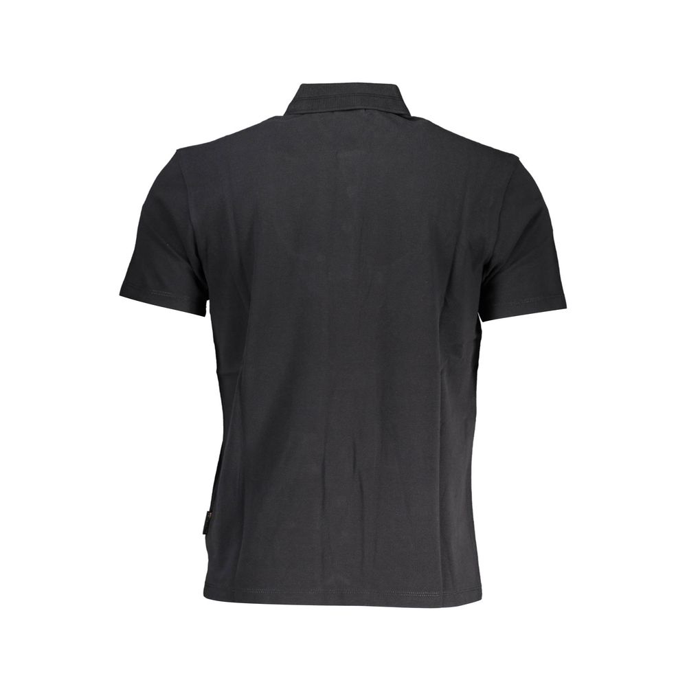 Black Cotton Men Polo Shirt Napapijri