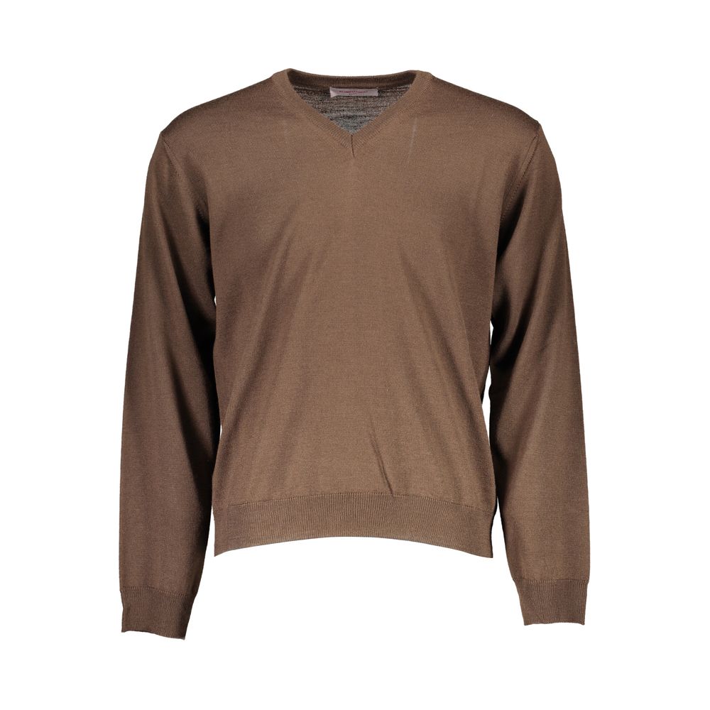 Brown Wool Men Sweater Romeo Gigli