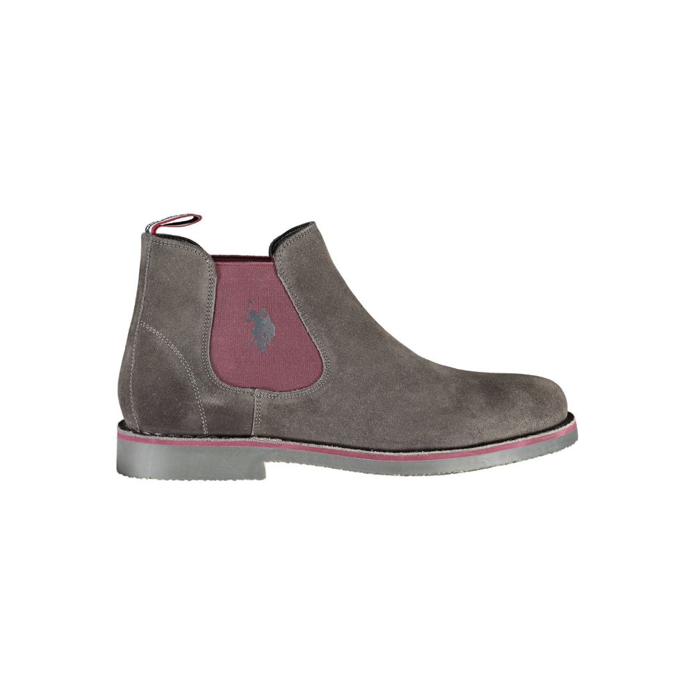 Gray Leather Mens Ankle Boot U.S. POLO ASSN.