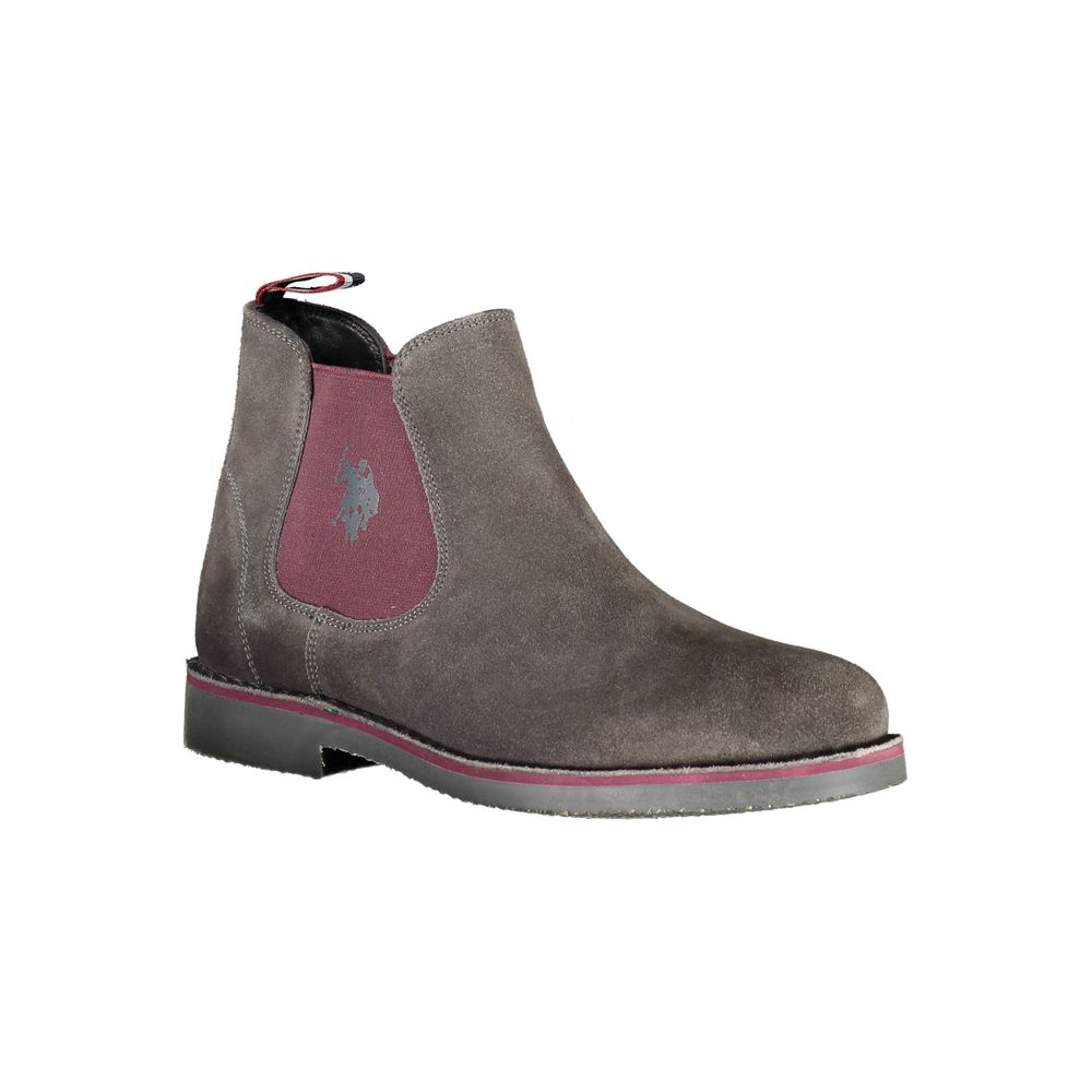 Gray Leather Mens Ankle Boot U.S. POLO ASSN.