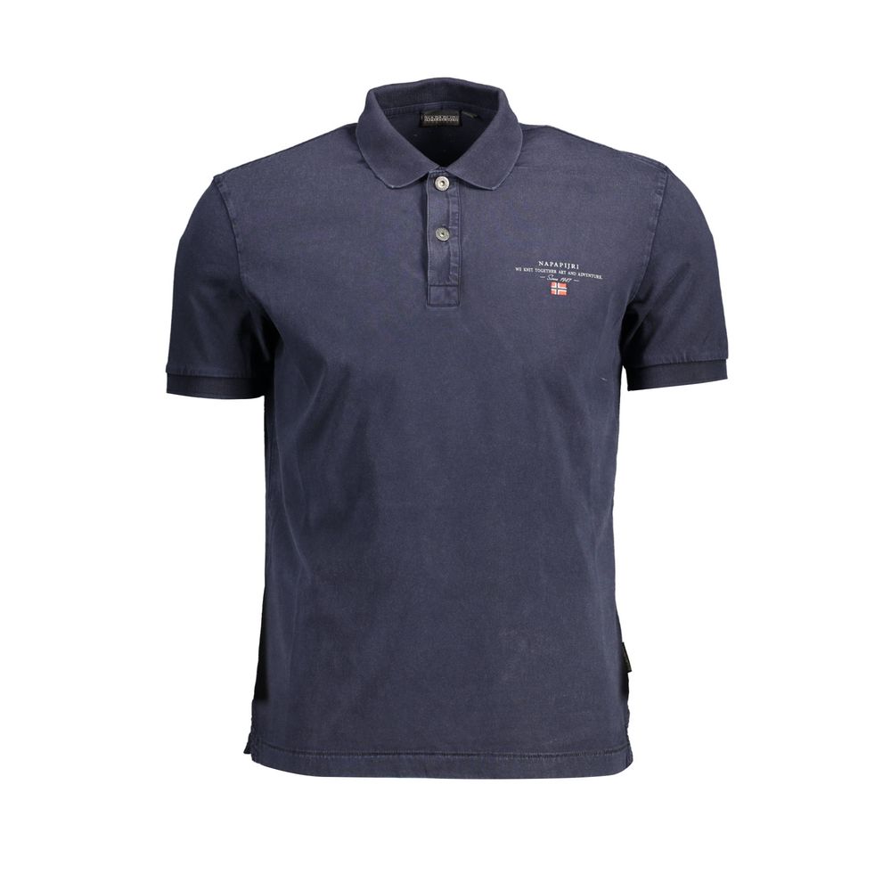 Blue Cotton Men Polo Shirt Napapijri