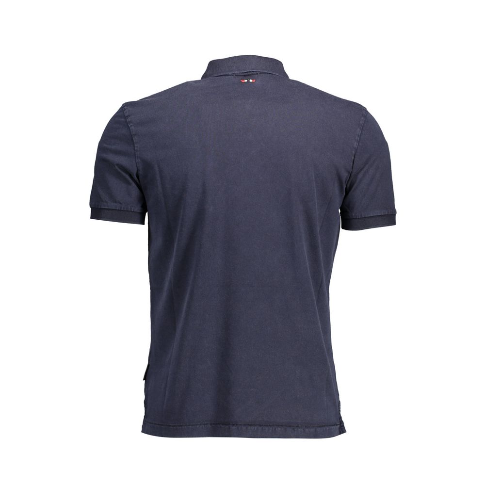 Blue Cotton Men Polo Shirt Napapijri