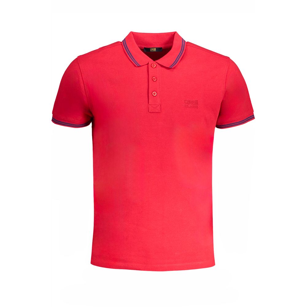 Red Cotton Polo Shirt Cavalli Class