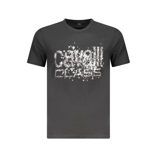 Black Cotton Men T-Shirt Cavalli Class