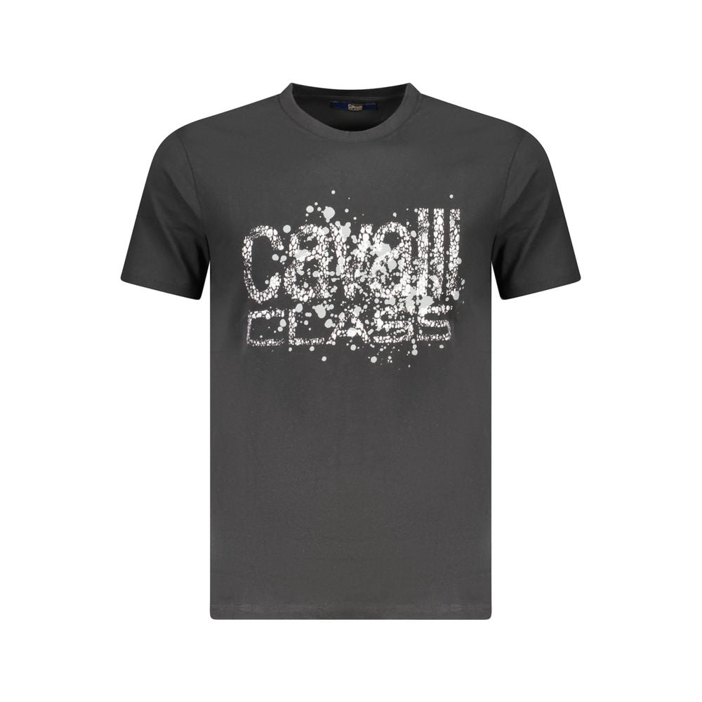 Black Cotton Men T-Shirt Cavalli Class