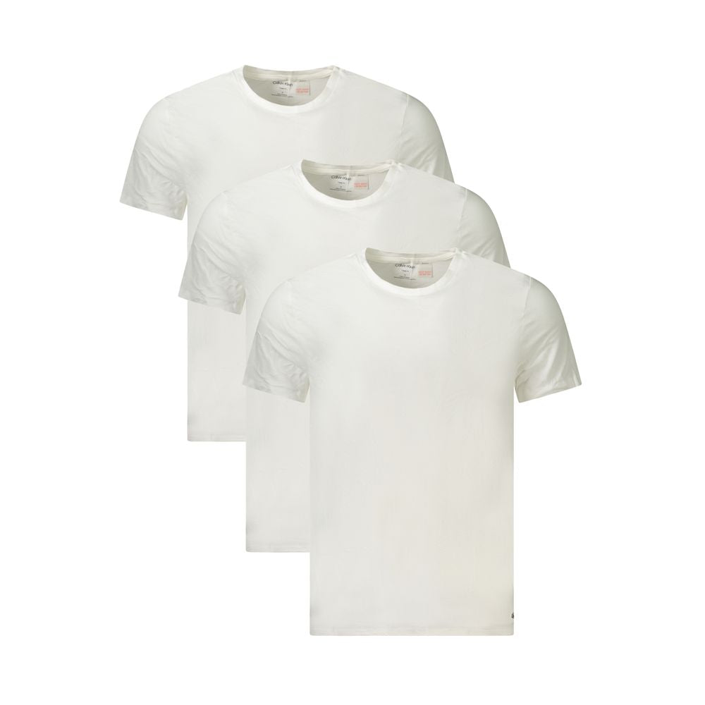 White Cotton Men T-Shirt Calvin Klein
