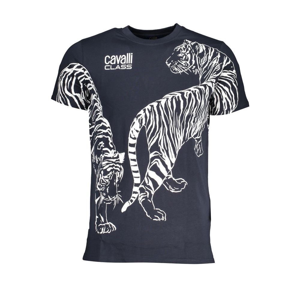 Blue Cotton T-Shirt Cavalli Class