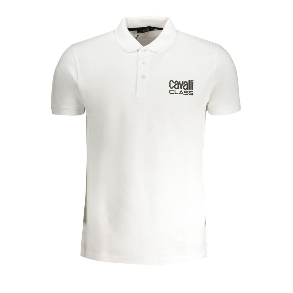 White Cotton Polo Shirt Cavalli Class