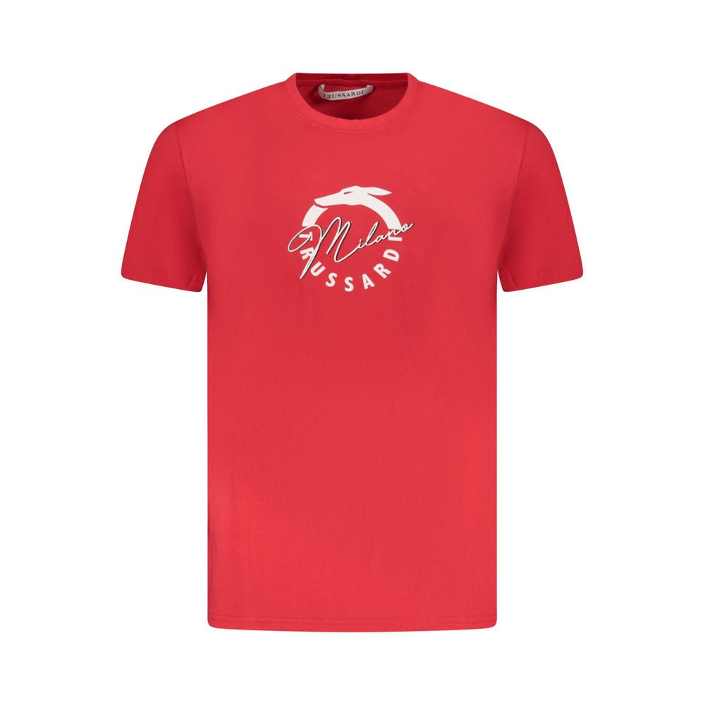Red Cotton Men T-Shirt Trussardi