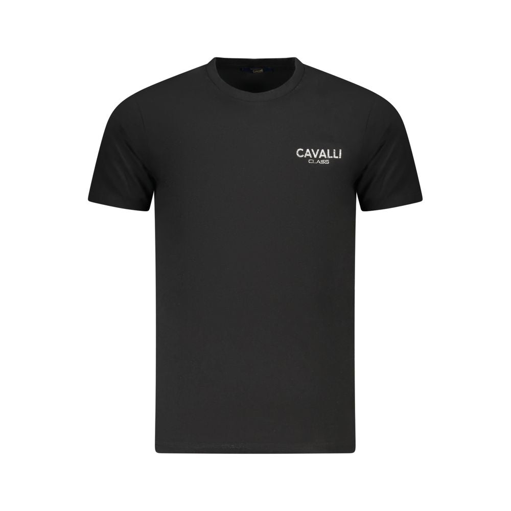 Black Cotton Men T-Shirt Cavalli Class