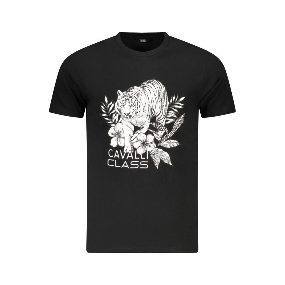 Black Cotton Men T-Shirt Cavalli Class